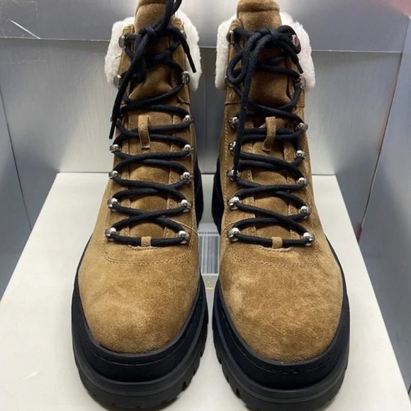 BNIB MARC FISHER LTD PIERSON LUG SOLE BOOTIE TAN 9 - Picture 2 of 7